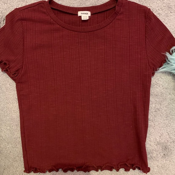 garage burgundy lettuce cut shirt - Picture 1 of 2